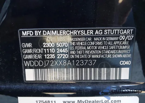 2008 Mercedes-Benz Cls 550 from USA, damaged, VIN WDDDJ72XX8A123737